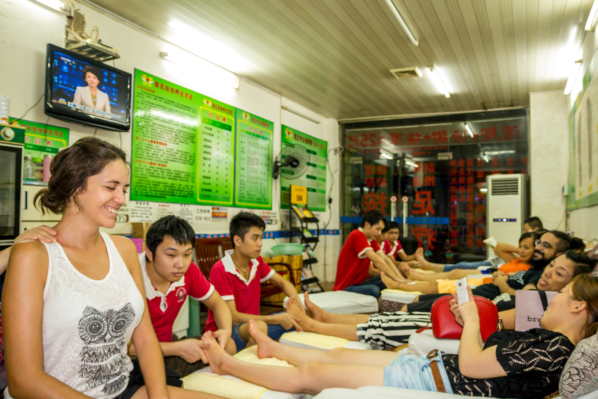 Probando los masajes chinos, Guilin