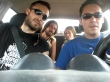 Durán, Andrés, Zior y yo, con nuestro carro