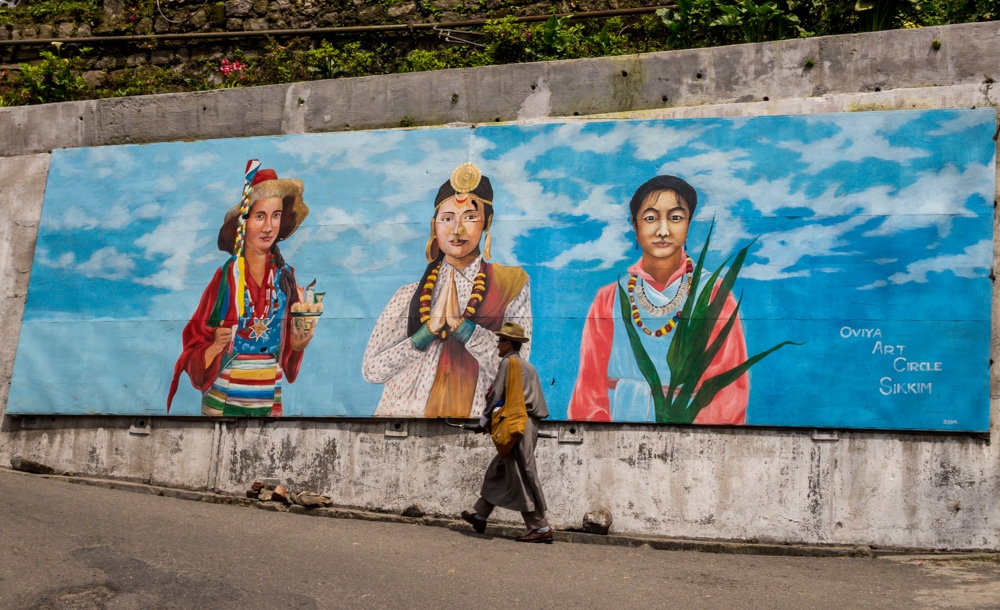 Murales callejeros en Gangtok, Sikkim