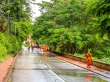 Monjes por la calle tras el chaparrón, Luang Prabang