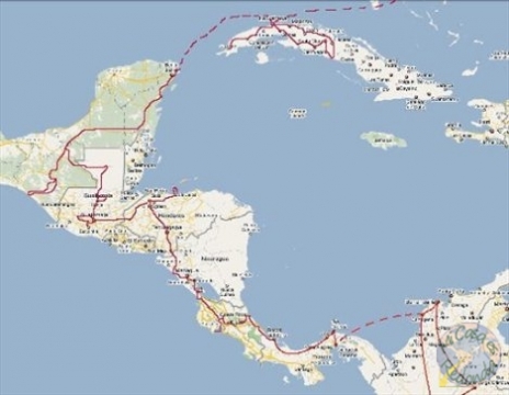mapa de ruta centroamérica
