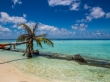 La playa para los turistas en Maafushi
