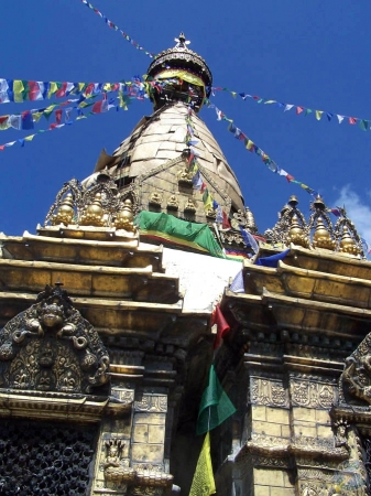 Stupa en lo alto del templo, Katmandú