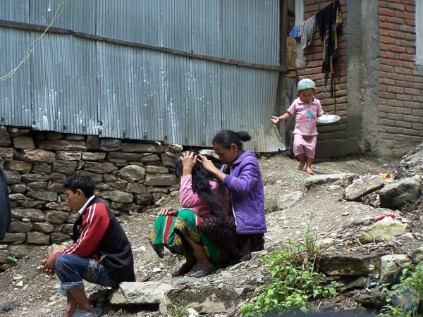 Niños en las tierras de Nepal