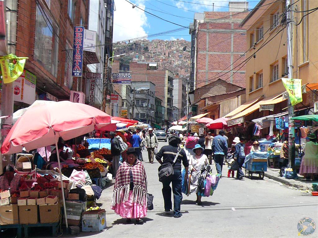 Calles de mercado en la Paz