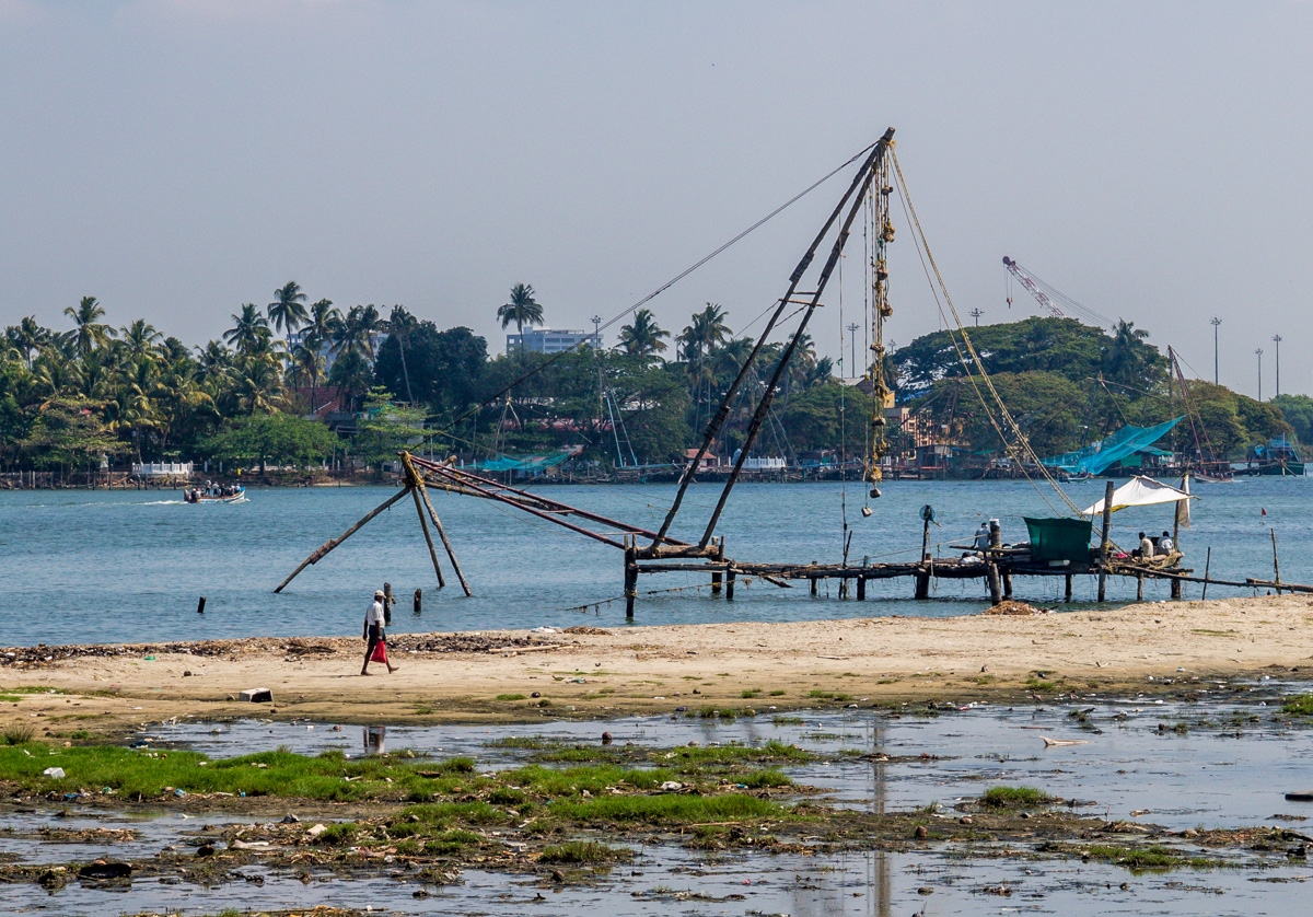Pescando con las redes chinas, Fort Kochi