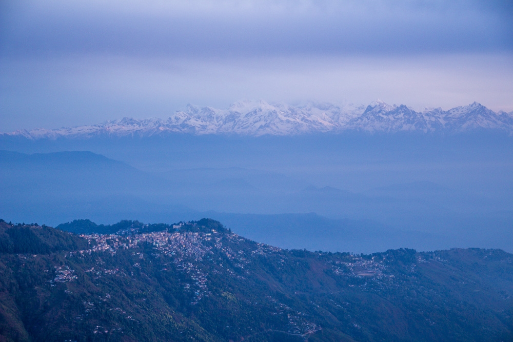 Amanecer hacia el Himalaya, desde Tiger Hill