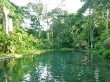 Piscina natural en Ometepe. Aquí pasó una serpiente cascabel nadando a 1 metro escaso nuestro