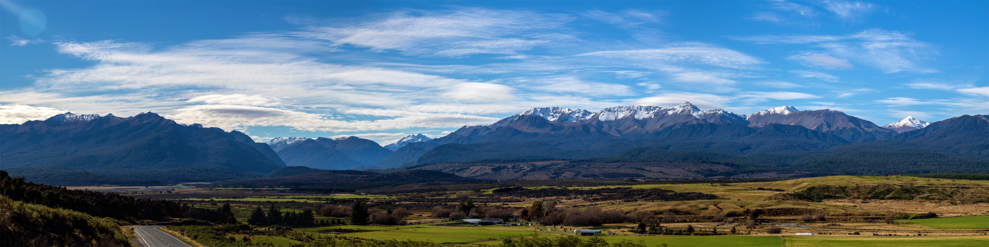 Panóramica de las montañas de la isla sur, Nueva Zelanda