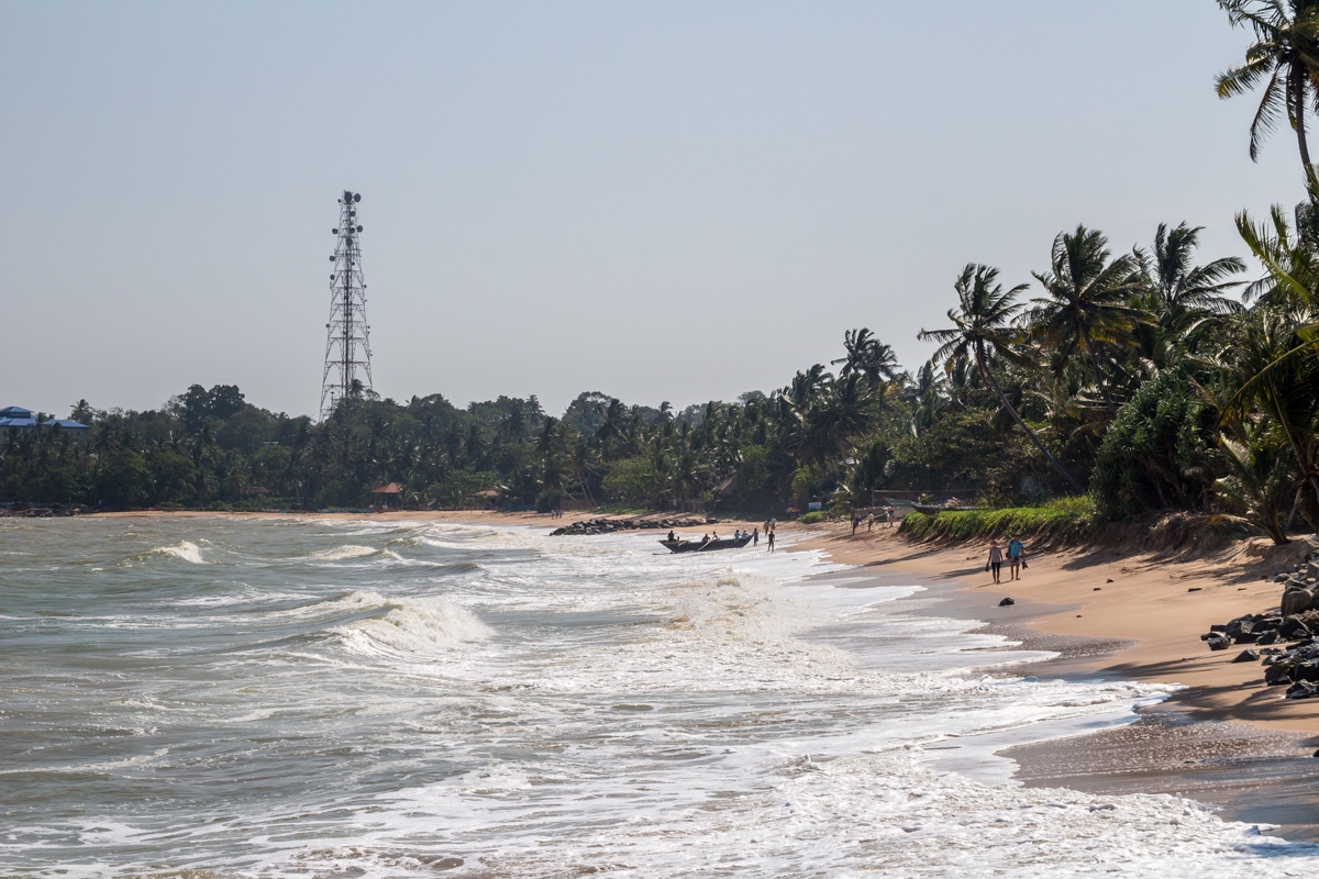 La playa de Tangalle estaba un poco agitada