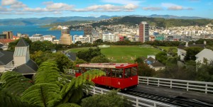 Wellington y el Cable Car desde el Botanic Garden