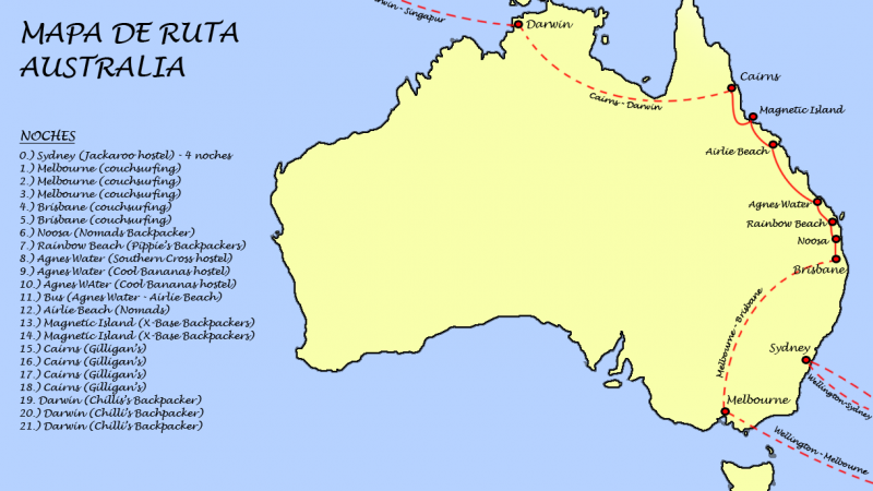 mapa ruta australia